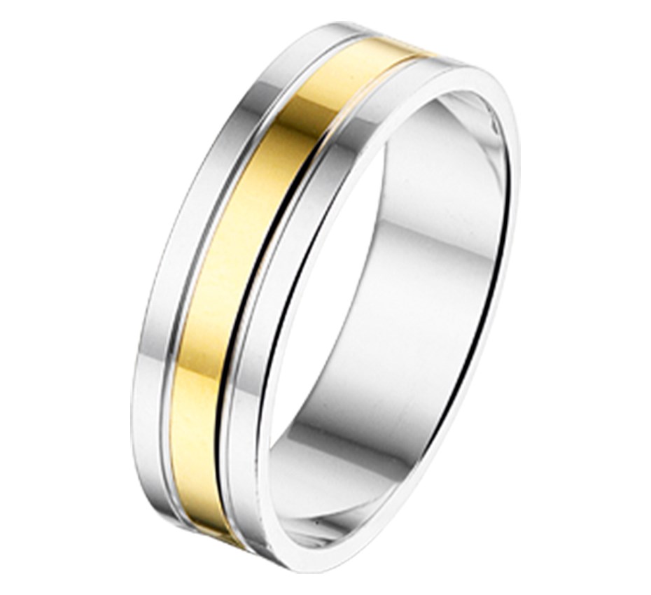 TFT Ring AL767 - 5 Mm - Zonder Steen Goud Met Zilver