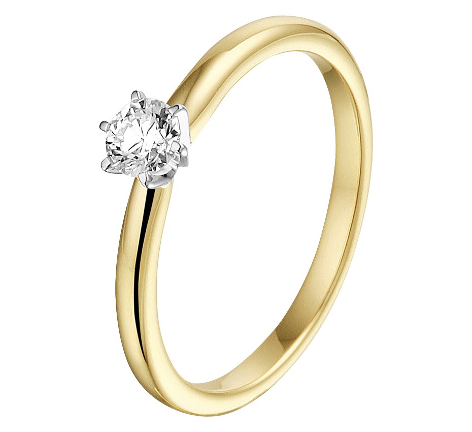 TFT Ring Diamant 0.25ct H SI Bicolor Goud