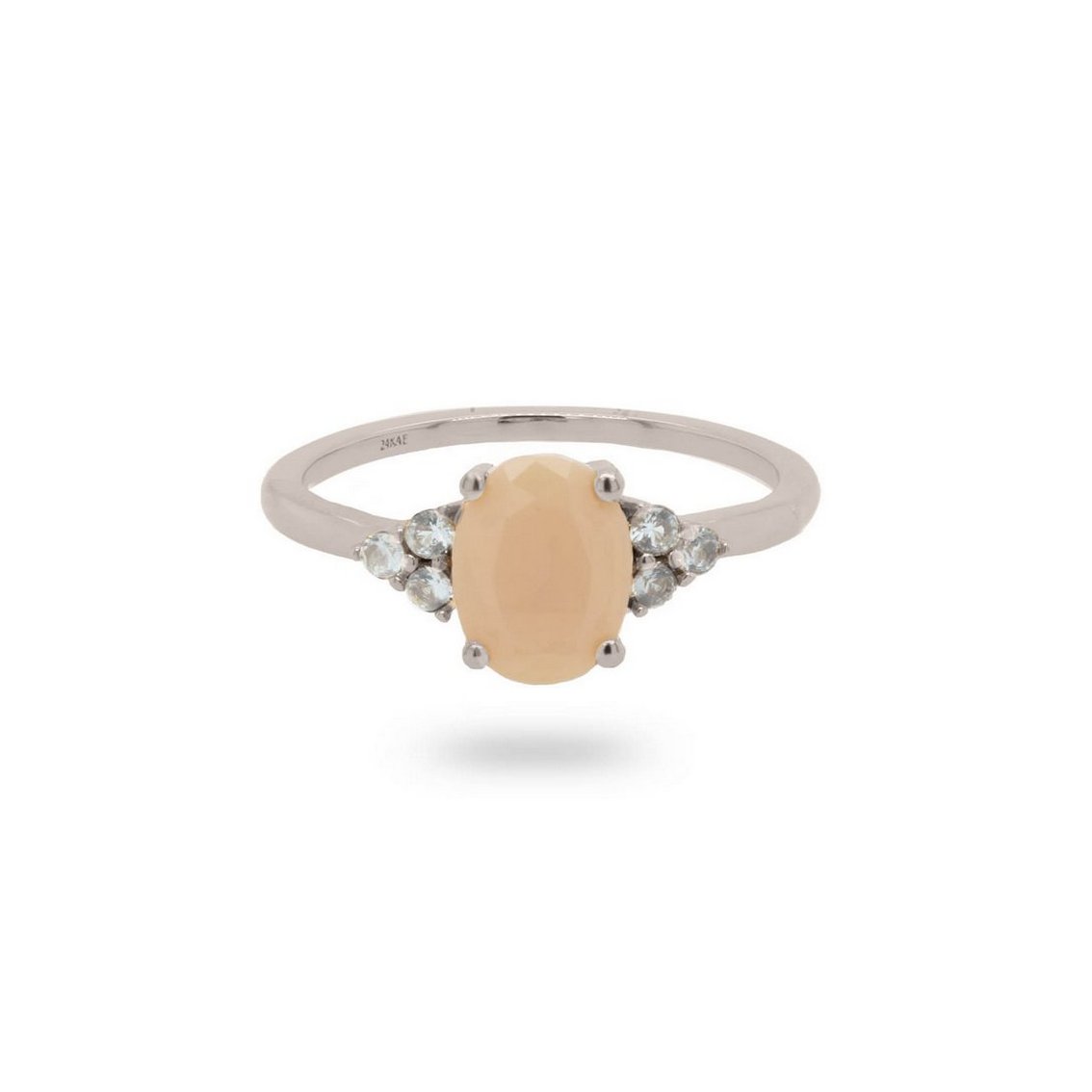 Image of 24Kae 12405S Ring Baroque Colored Stones zilver beige-wit Maat 52 123917