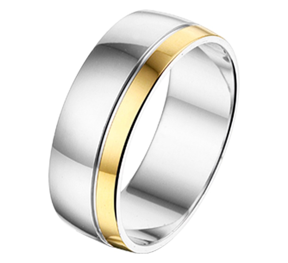 TFT Ring AL747 - 6 Mm - Zonder Steen Goud Met Zilver
