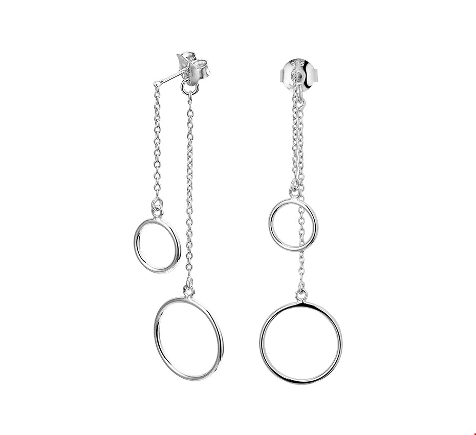Selected Jewels Round Oorhangers 1327738 - Zilver