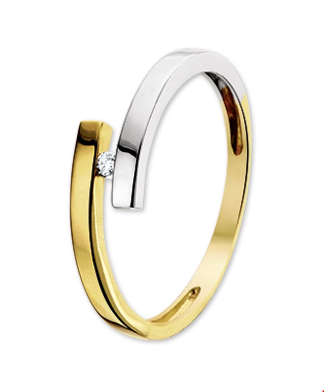 TFT Ring Diamant 0.03ct H SI Bicolor Goud