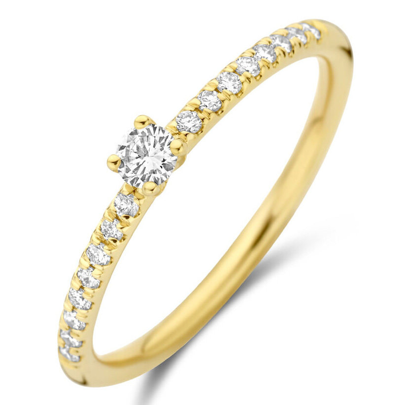 Ring geelgoud-diamant 0,25 ct Hsi 3 mm