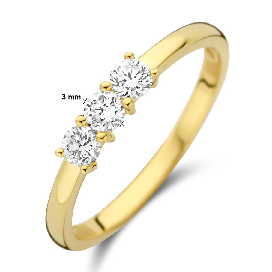 Ring geelgoud-diamant 0,30 ct H si 3 mm