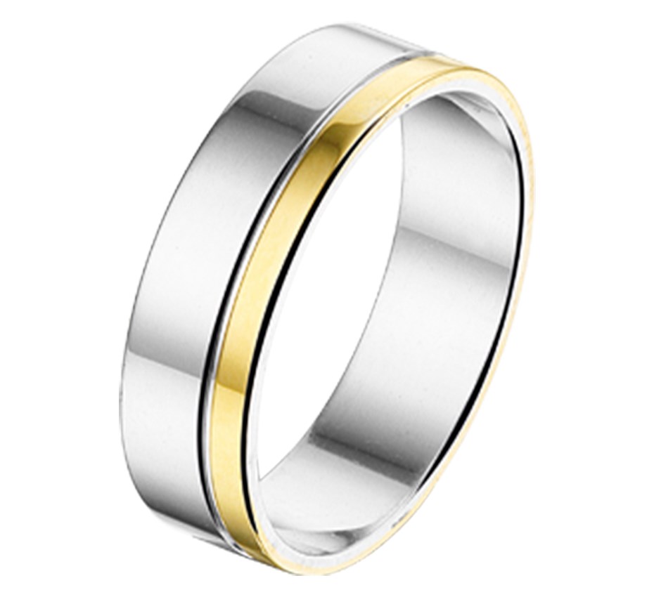 TFT Ring AL755 - 5 Mm - Zonder Steen Goud Met Zilver