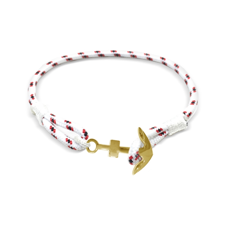 Image of Frank 1967 7FB-0066 Armband Nautical Anker nylon wit-zwart-rood 23 cm 12676