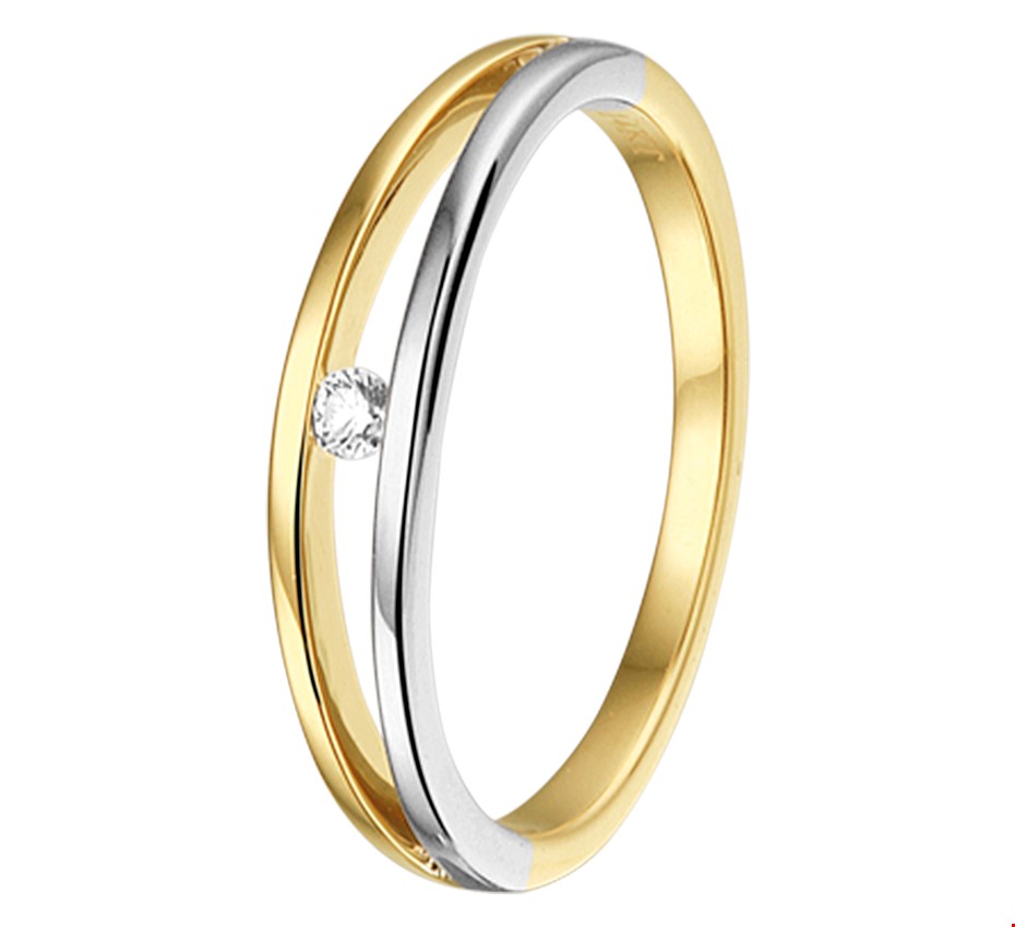 TFT Ring Diamant 0.03ct H SI Bicolor Goud