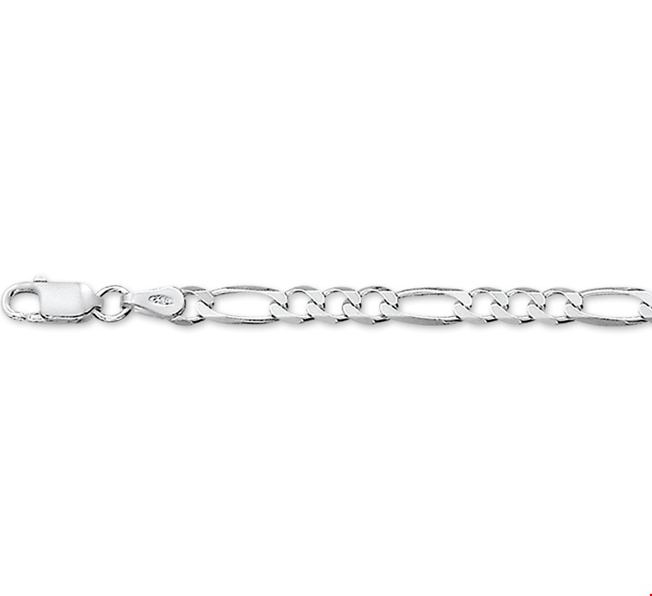 Glams Ketting Figaro 4,0 mm - Zilver