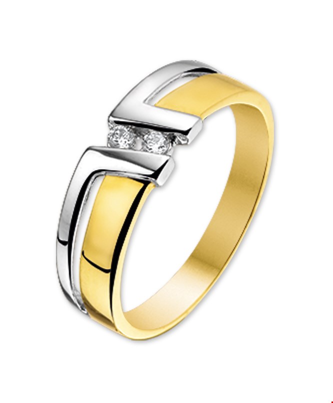 TFT Ring Zirkonia Bicolor Goud