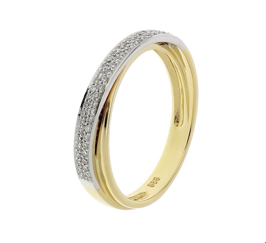 TFT Ring Diamant 0.16ct H SI Bicolor Goud