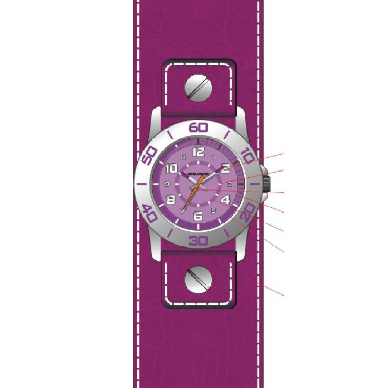 Image of Coolwatch CW.111 Kinderhorloge Chap staal-kunststof paars 14972