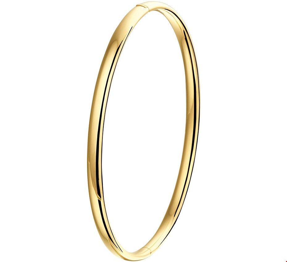 Slavenband Goud met Zilveren Kern Scharnier Massief Bolle Buis 4 X 58 mm
