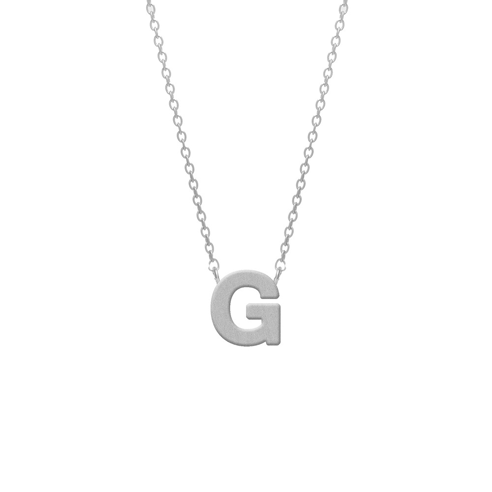 CO88 Collection 8CN-11006 - Stalen collier - letterhanger G 9 mm - lengte 42+5 cm - zilverkleurig 