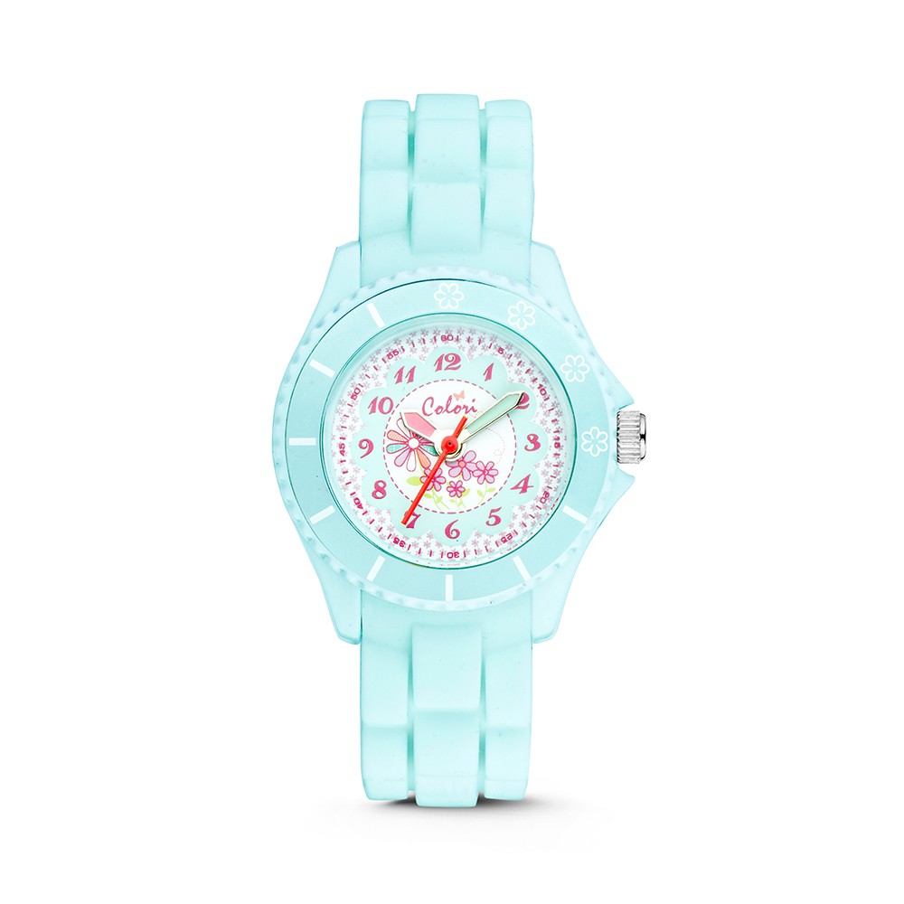 Colori Kidz 5-CLK035 - Kinderhorloge - siliconen band - blauw - 30 mm