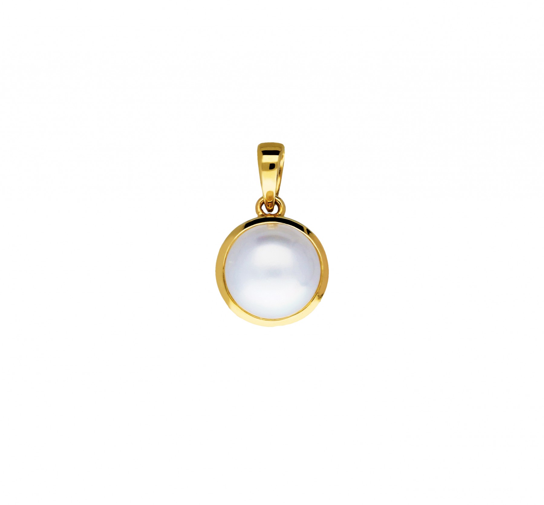 Glow 220.0342.00 Hanger Button geelgoud-zoetwaterparel geelgoud-wit 6,5-7 mm