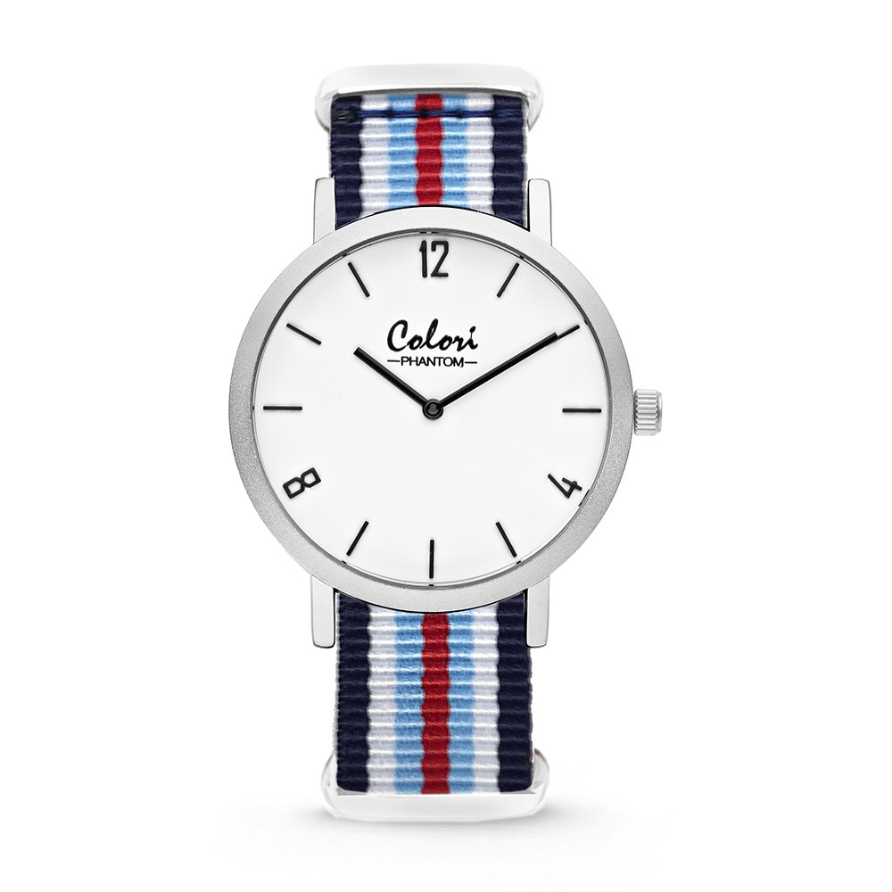 Colori Nato Phantom 5-COL490 - Horloge - nato - blauw/ wit/ rood - ø 42 mm