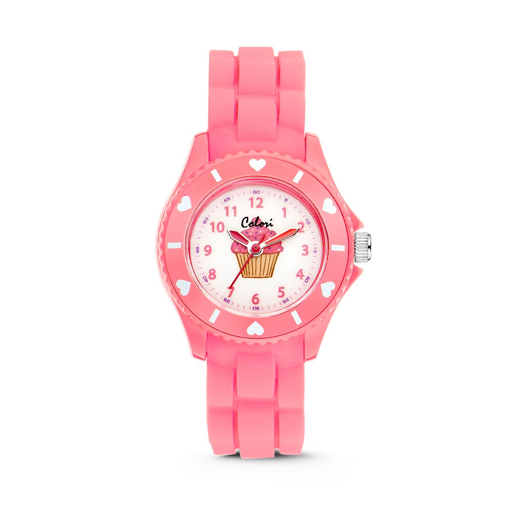 Colori - Kidz - 5-CLK056 - Kinderhorloge - siliconen band - roze - 30 mm
