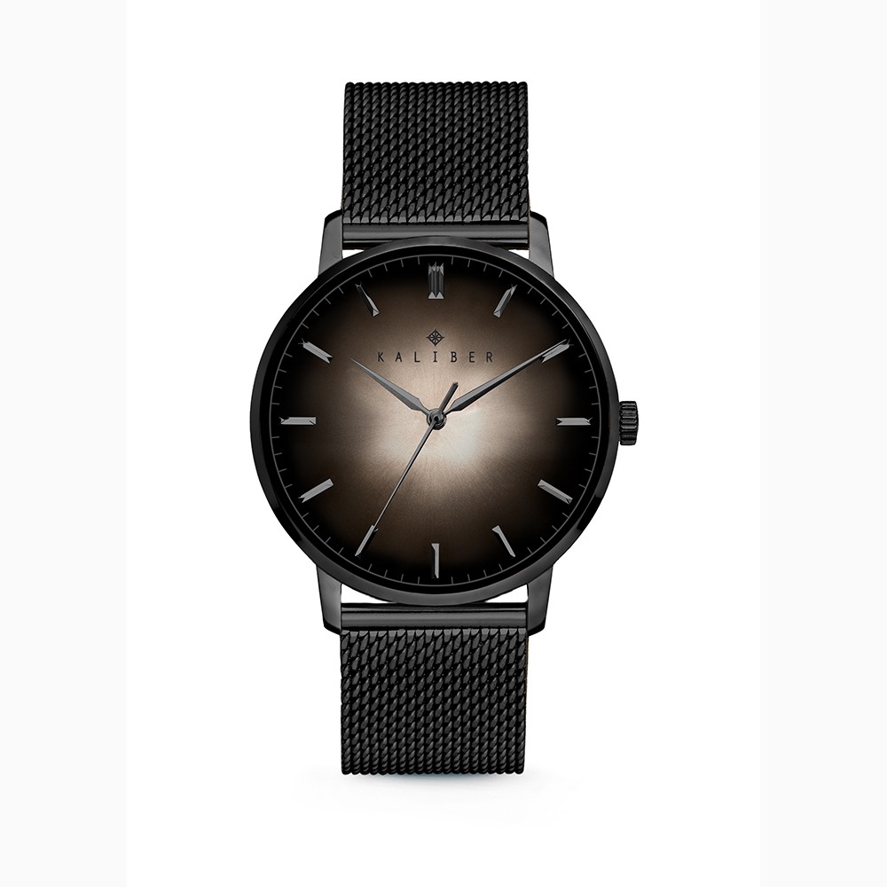 Kaliber 7KW 0011 Stalen Horloge met Mesh Band - Ø40 mm - Zwart / Zilverkleurig