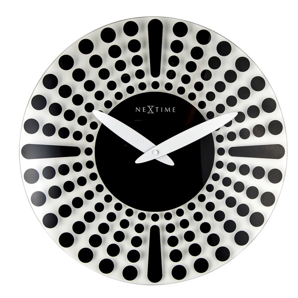 Wandklok NeXtime dia. 43 cm, glas, zwart, 'Dreamtime'