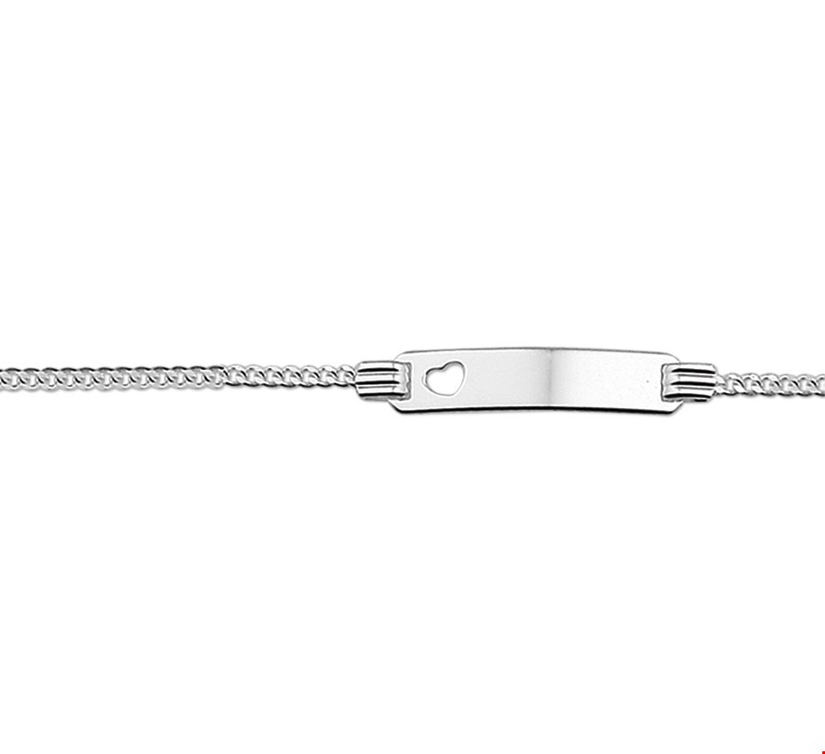 Graveerarmband Zilver Hart Gourmet Plaat 4,8 mm 15 cm