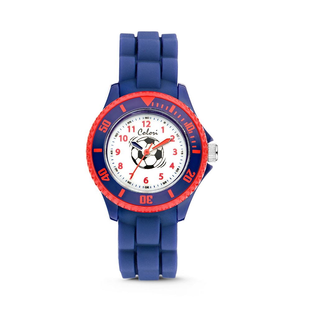 Colori - Kids - 5-CLK055 - Kinderhorloge - siliconen band - donkerblauw - 30 mm
