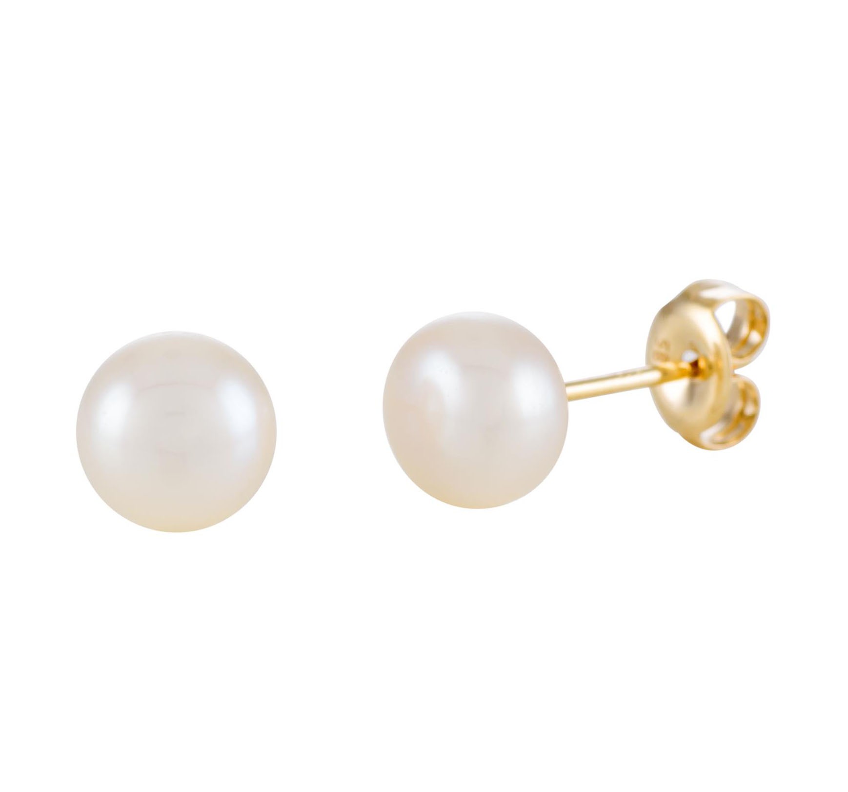 Glow Gouden Oorbellen button met zoetwaterparel 6,5 mm 206.0304.65