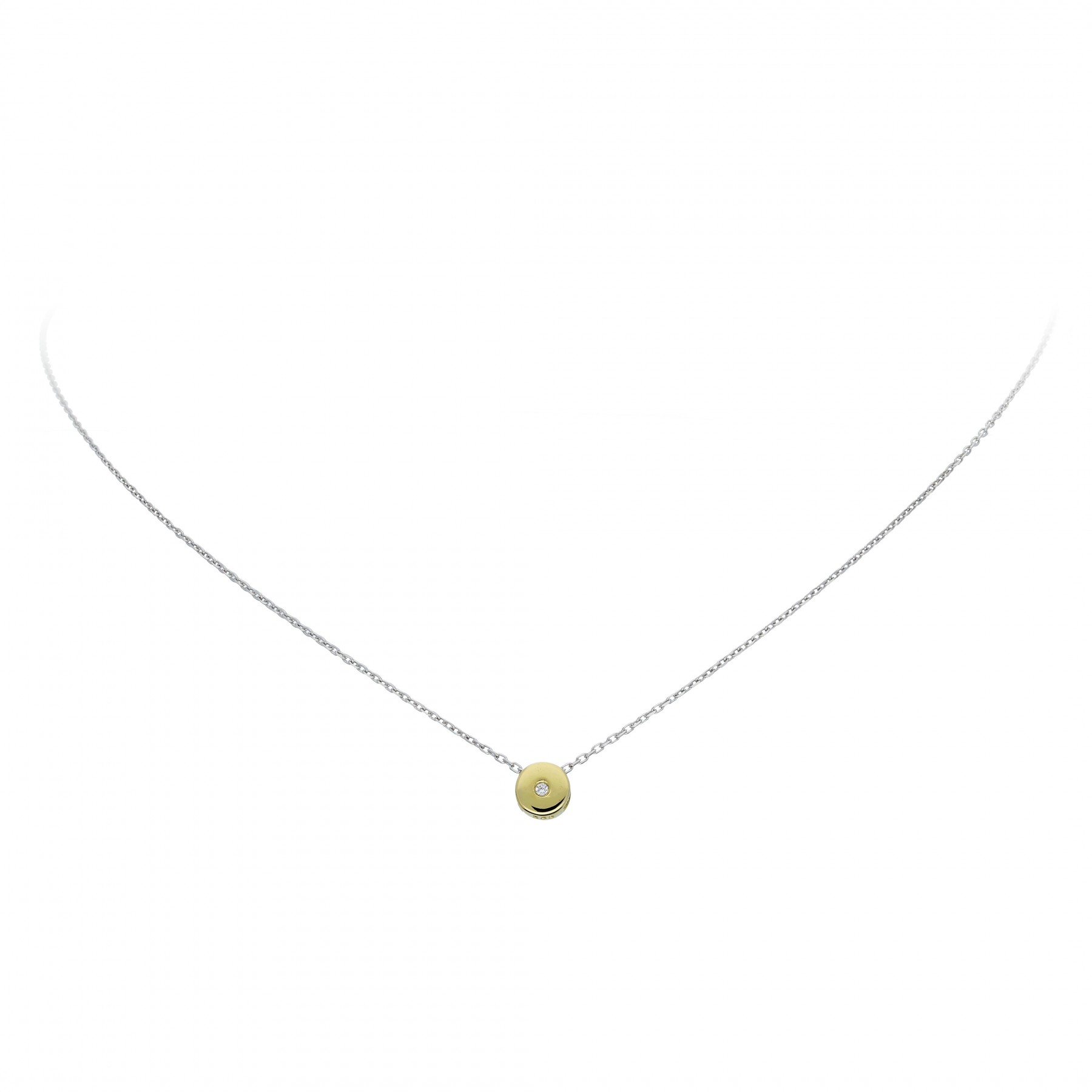 Glow Gouden Collier Met Hanger - 42 Cm Rond Zirkonia Ankerschakel 202.5020.42