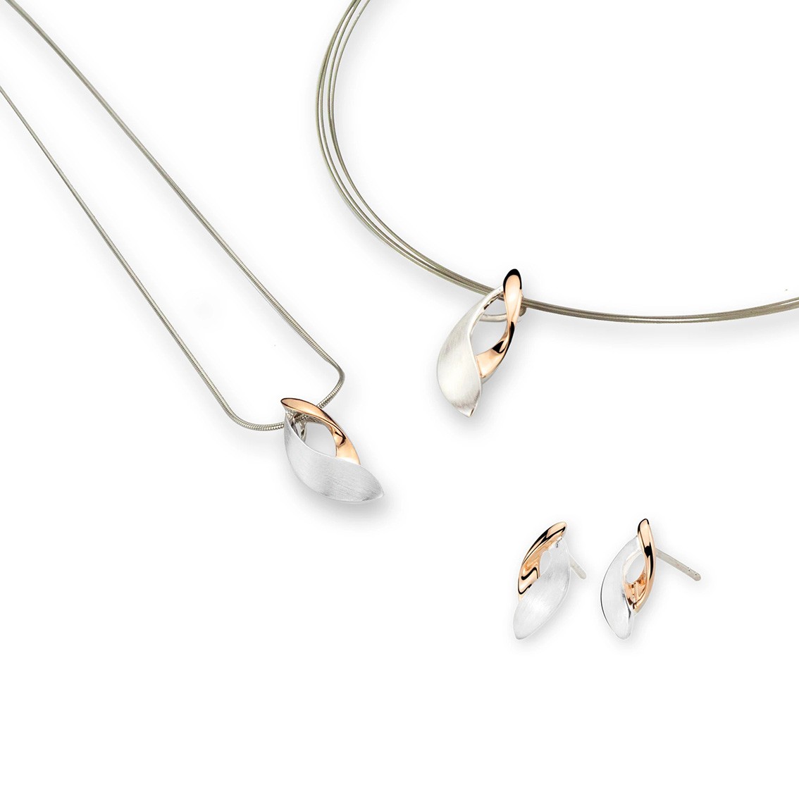 YO DESIGN T0997 Ketting Lara zilver rose-en zilverkleurig 45 cm