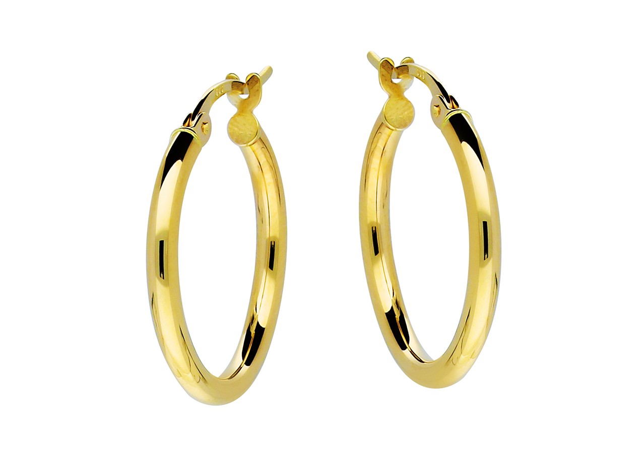 Glow 207.0020.19 Oorringen geelgoud 2 mm breed x 19 mm