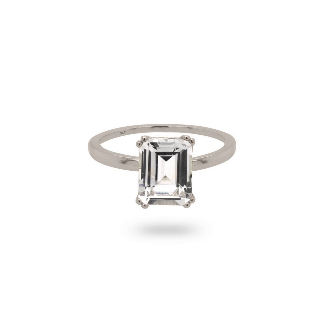 24Kae 12409S Ring Inge zilver-kleursteen wit Maat 50