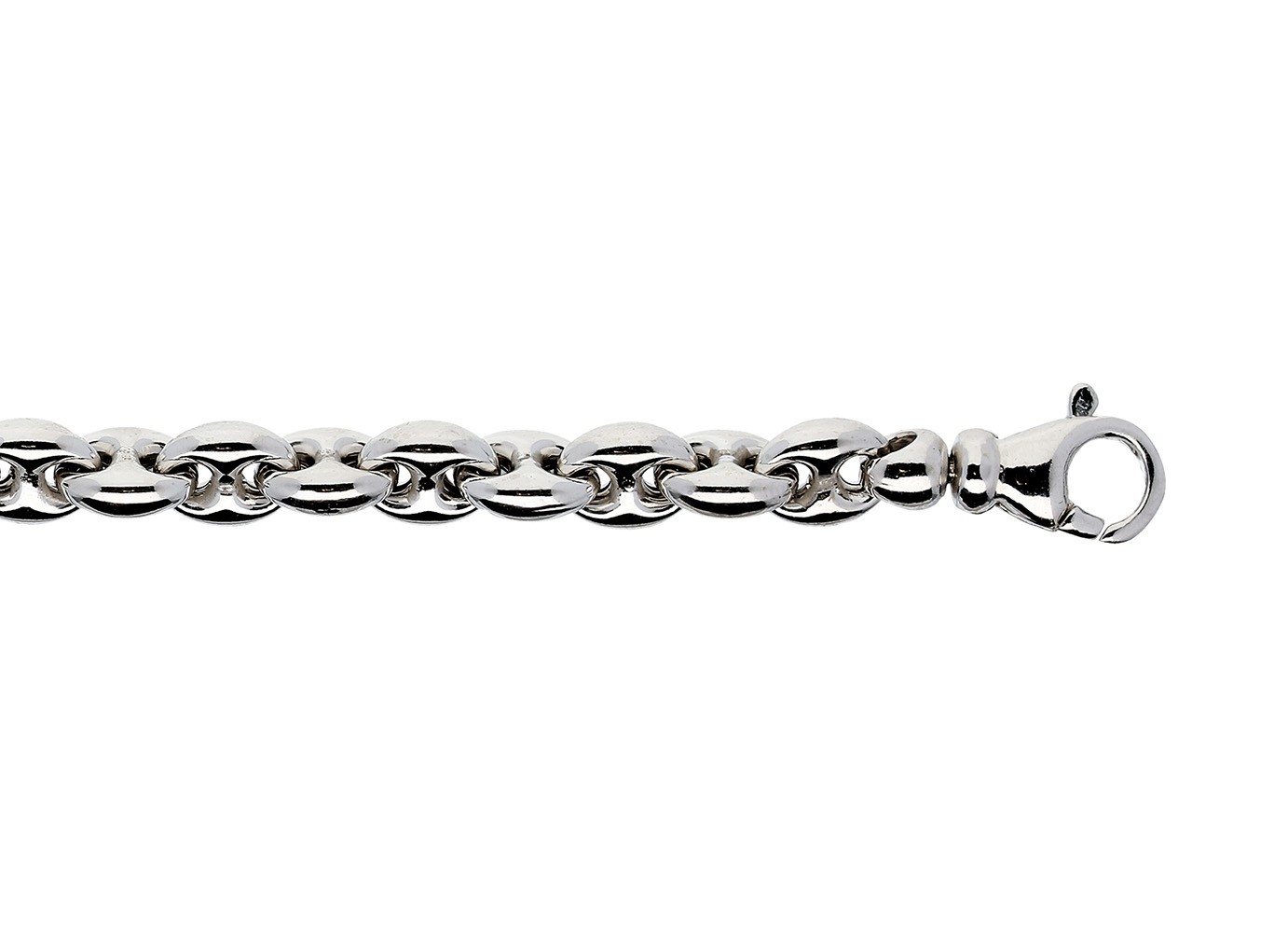 Elegance Armband koffieboonschakel zilver 19 cm 104.4032.19