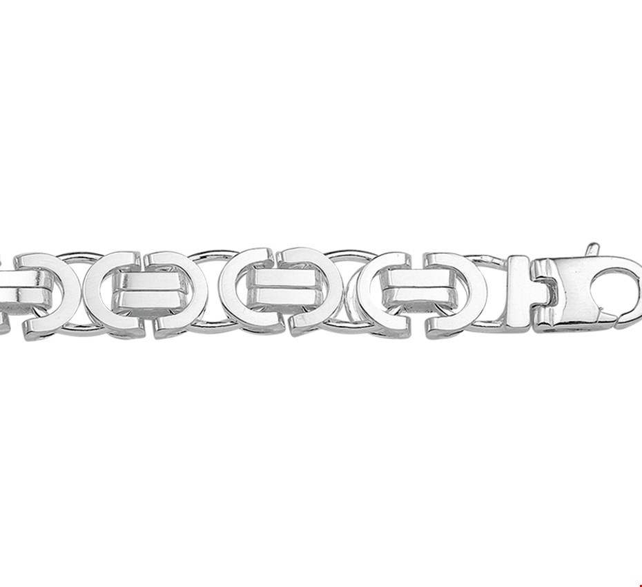 Armband Zilver Konings Plat 7,5 mm 20 cm