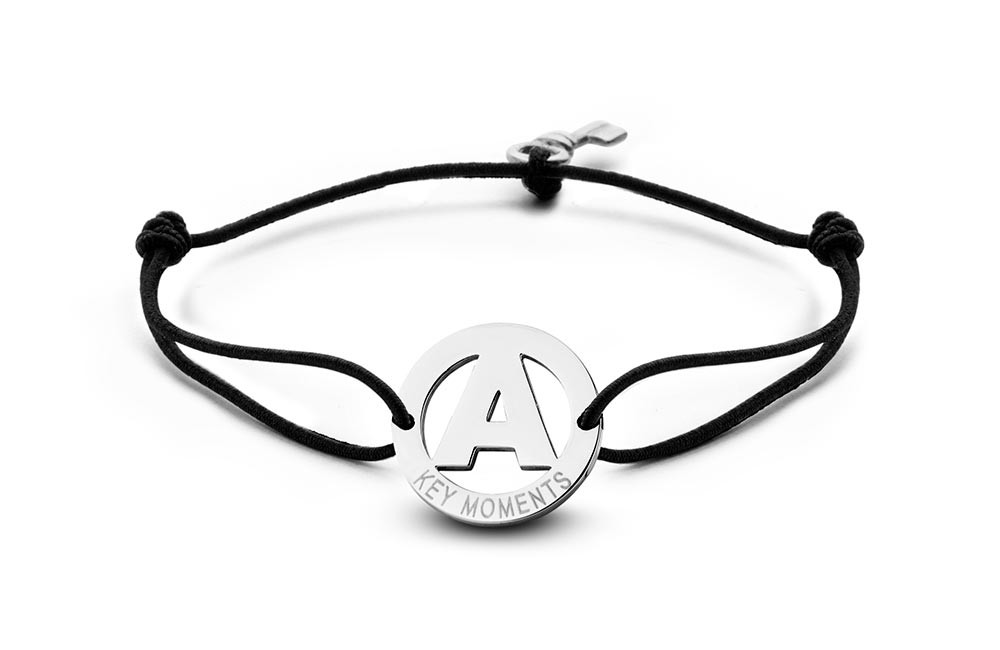 Key Moments 8KM-A00001 Armband met stalen letter A en sleutel one-size zilverkleurig