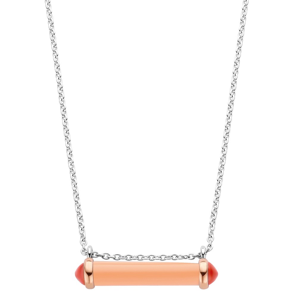 TI SENTO-Milano 3963CP Ketting Cilinder zilver roze-rood-rosekleurig 38-48 cm
