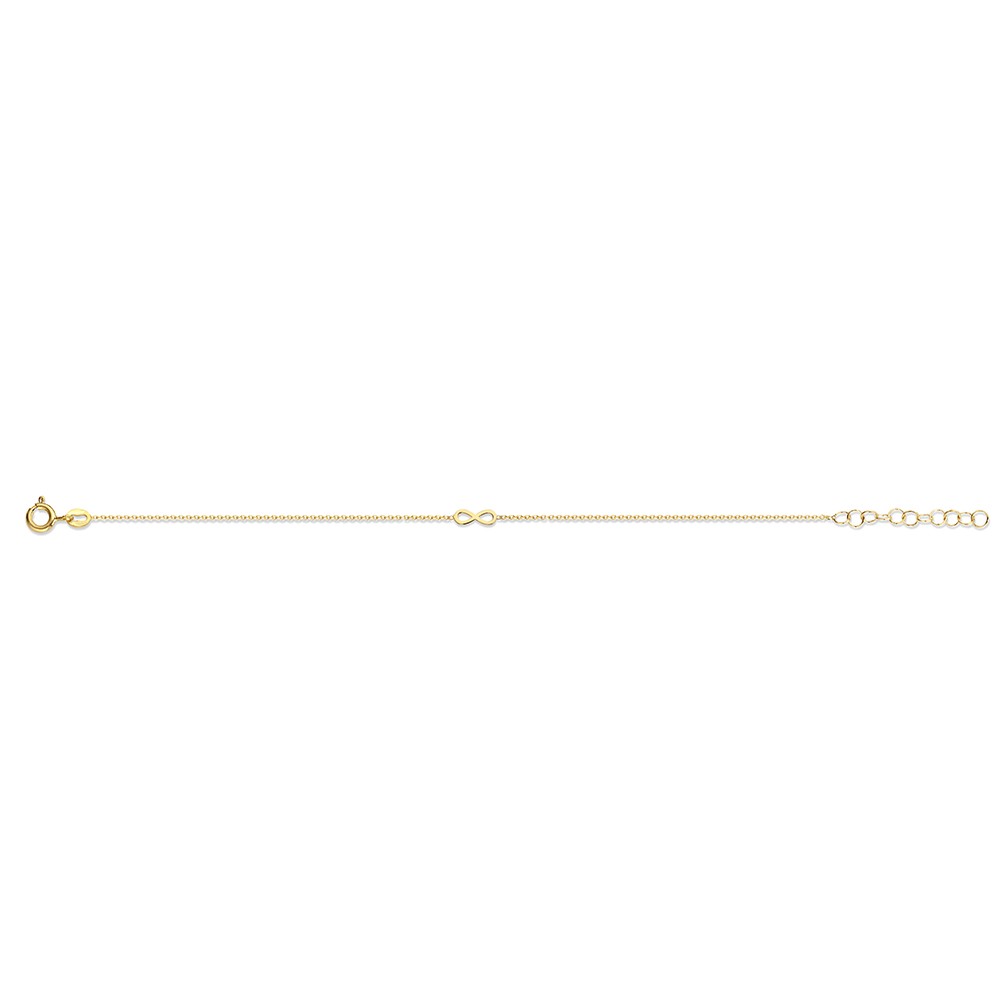 New Bling 9NB 0333 Zilveren armband - Open infinity - 16,5 + 3 cm - Goudkleurig