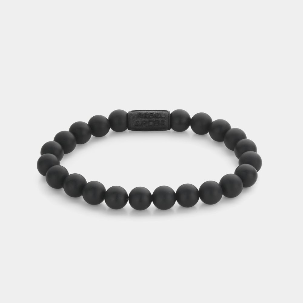 Rebel and Rose RR-80082-B Armband Mad Panther - All-Black - 8mm M 8,0 mm Zwart M 17,5 cm 1
