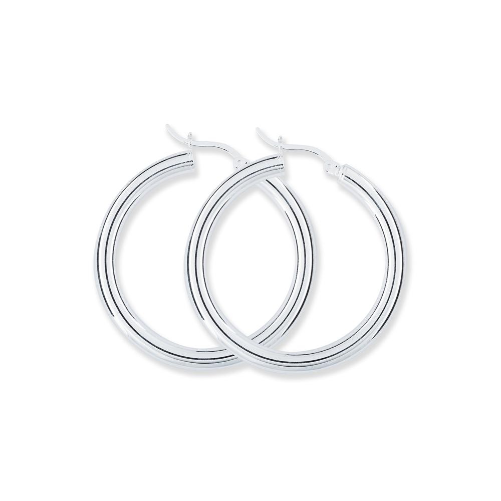 Best Basics Zilveren Buiscreolen 4 X 40 mm Ronde Buis 107.0455.40