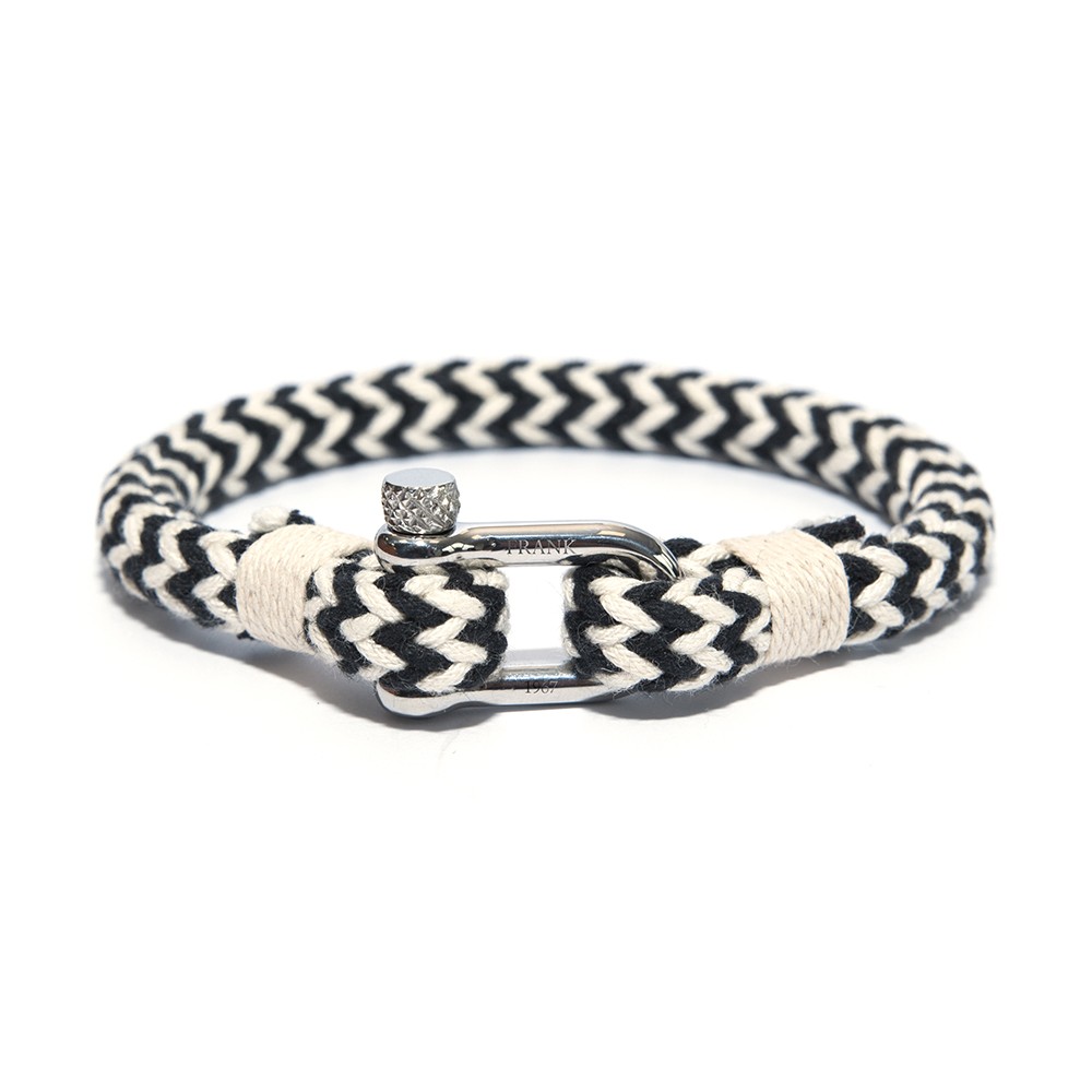 Frank 1967 Armband Rope Nylon/Staal zwart-wit one-size 7FB-0137