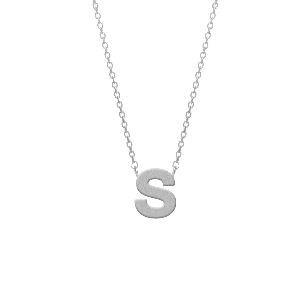 CO88 Collection 8CN-11018 - Stalen collier - letterhanger S 9 mm - lengte 42+5 cm - zilverkleurig 