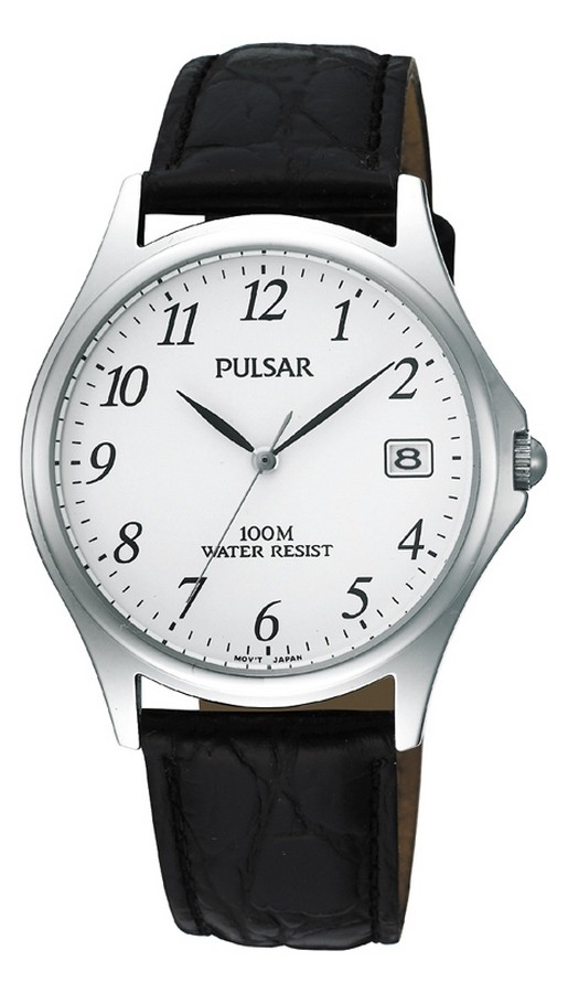 Pulsar Herenhorloge met leren band en volle wijzerplaat PXH565X1 