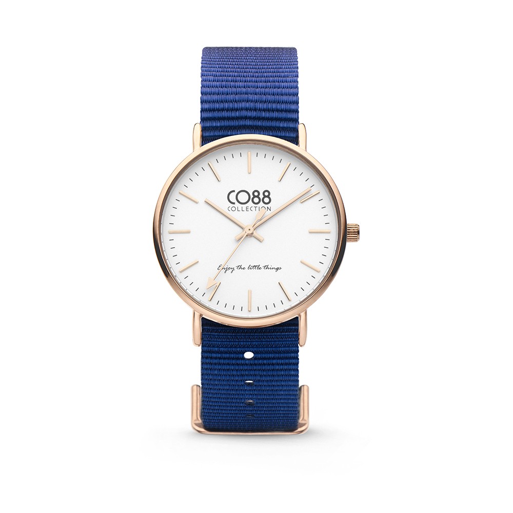 CO88 Collection 8CW-10017 - Horloge - Nato nylon - donker blauw - 36 mm