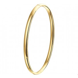 Slavenband Goud met Zilveren Kern Scharnier Massief Bolle Buis 4 X 58 mm