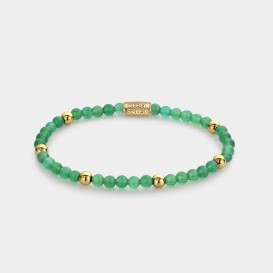 Rebel and Rose RR-40067-G Armband Green Harmony - 4mm - yellow gold plated S 4,0 mm Groen S 16,5 cm 1