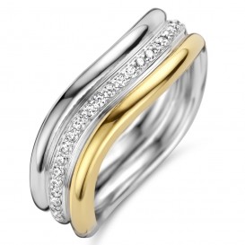 TI SENTO-Milano 12261ZY Ring zilver-zirconia goud-en zilverkleurig-wit 5 mm