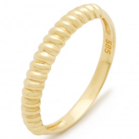 Glow 214.0682 Ring Ribbels geelgoud