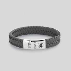 Rebel and Rose RR-L0129-S Armband Braided Flat 925 Grey L+ 12mm Grijs L+ 20 cm 1