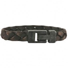 JOSH 24902-BRA-VB-BR Armband leder bruin-vintage zwart 10 mm 21 cm