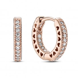 Pandora 286317C01 Oorbellen Hearts of Pandora zilver rosekleurig
