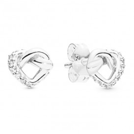 Pandora 298019CZ Oorbellen zilver Knotted Hearts