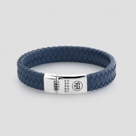 Rebel and Rose RR-L0130-S Armband Braided Flat 925 Blue M 12mm Blauw M 17,5 cm 1